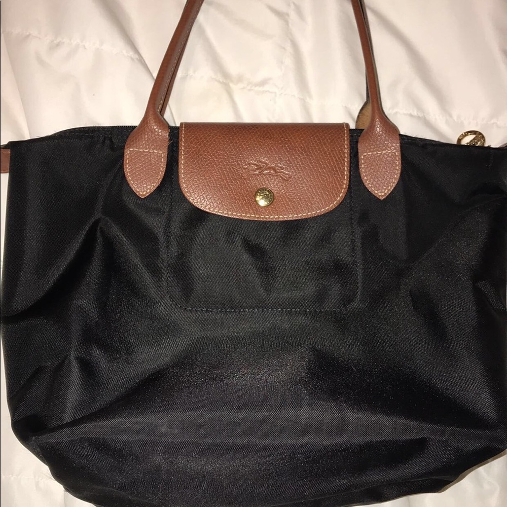 Black small Longchamp Tote